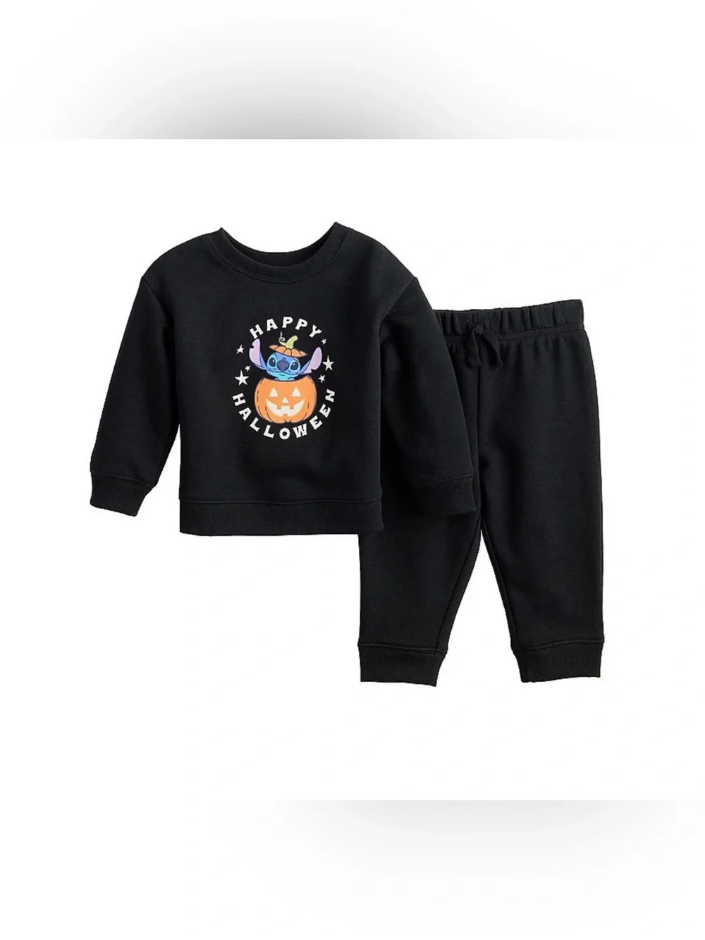 Disney Jumping Beans Baby Stitch Glow in Dark Pumpkin 2pc Set BNWT